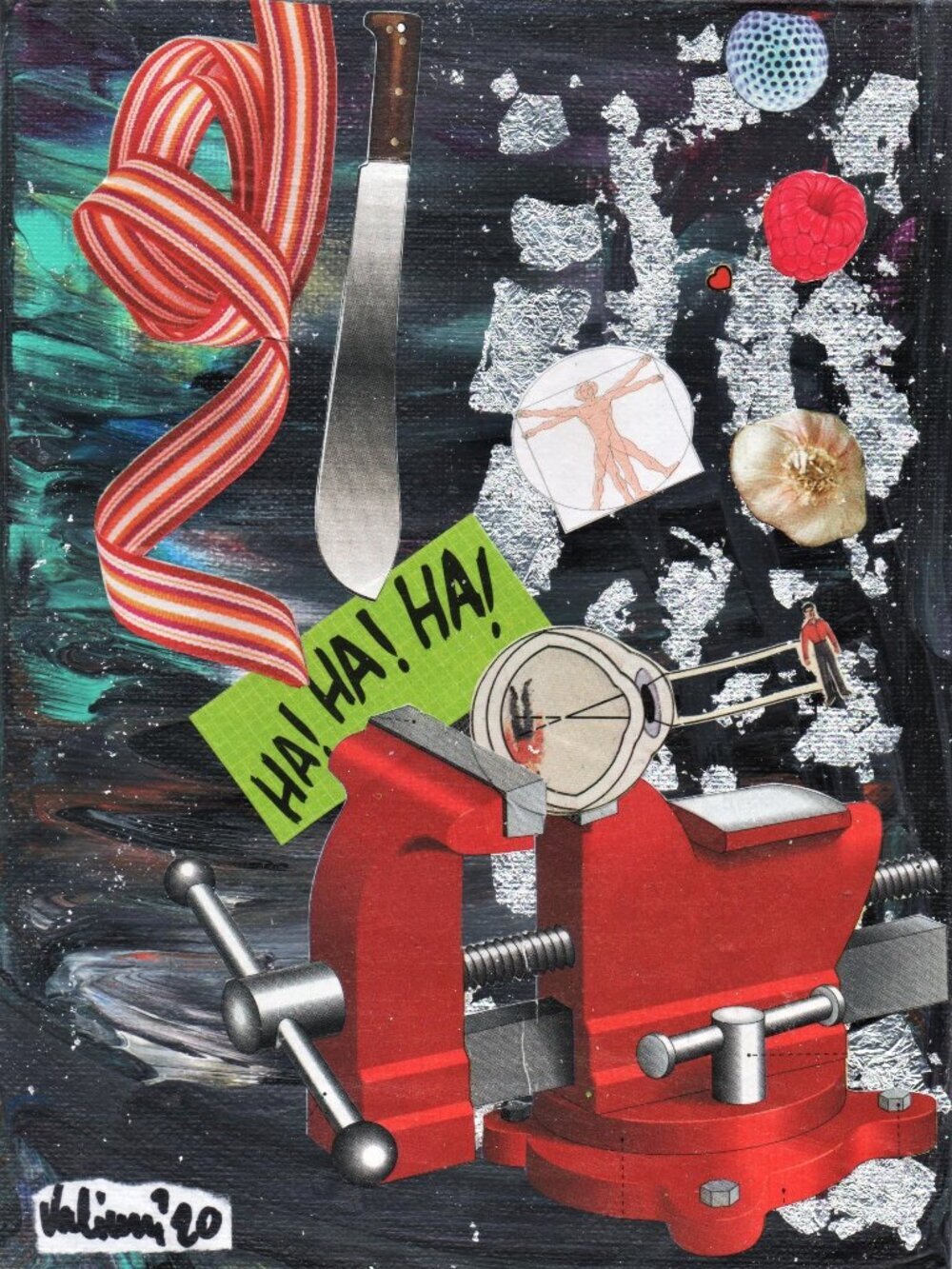 Original & unique collage on a 8 X 6 X 1/8 canvas
